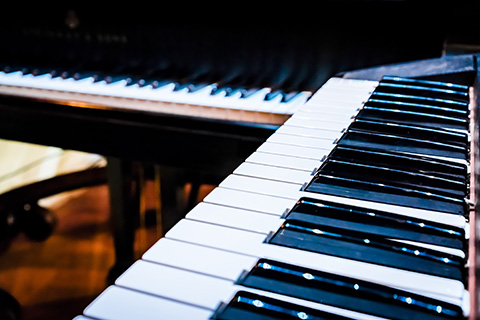 Closeup image of keys of a piano